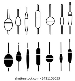 Float icon vector set. Fishing tackle illustration sign collection. Fishing symbol or logo.