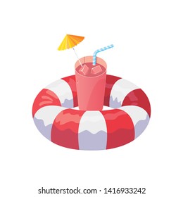 float life guard and summer cocktail