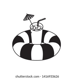 float life guard and summer cocktail