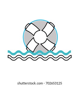float lifeguard with sea waves