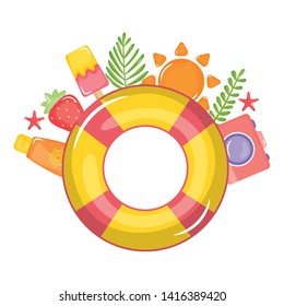 float lifeguard with summer icons around