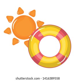 float lifeguard with sun summer