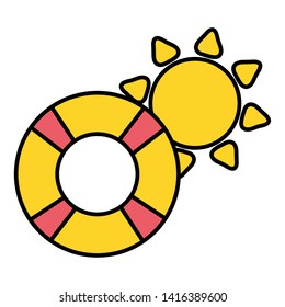 float lifeguard with sun summer