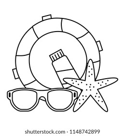 float lifeguard with sunglasses and starfish