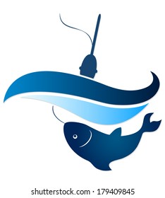float on waves and fish, for the vector