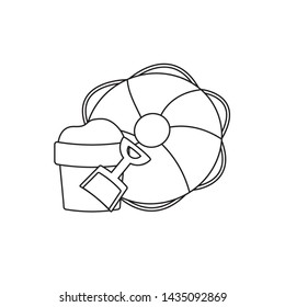 float protection and bucket with sand