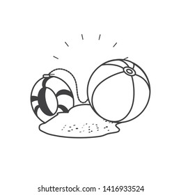 float protection summer with ball in beach