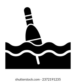 Float solid icon. Bobber vector illustration isolated on white. Angling glyph style design, designed for web and app. Eps 10
