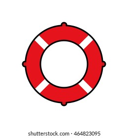 float striped summer vacation pool icon. Isolated and flat illustration. Vector graphic