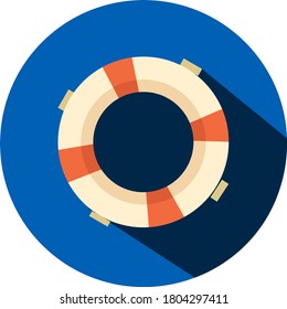 Float vector icon. Isolated on blue background.