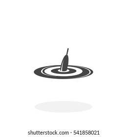 Float in water icon isolated on white background. Float vector logo. Flat design style. Bobber vector pictogram for web graphics - stock vector