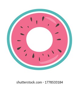 float with watermelon print cartoon isolated design icon white background vector illustration