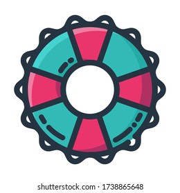 Floaties Vector Icon. Beach Summer Vacation Outline Style