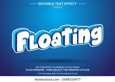 Floating 3D editable text effect template