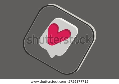 Floating 3d message bubble for social media alert notification minimalist vector isolated graphic