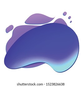 Floating abstract liquid shape. Fluid multicolor design. Isolated gradient waves with geometric lines, dots. Vector illustration for presentations.