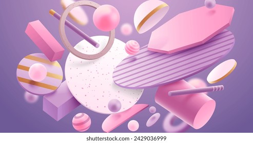 Floating abstract shapes background vector design in eps 10
