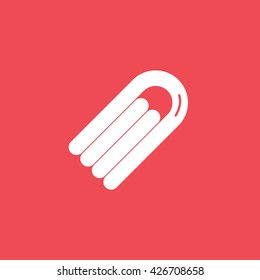 Floating Air Mattress Flat Icon On Red Background