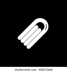 Floating Air Mattress Flat Icon On Black Background