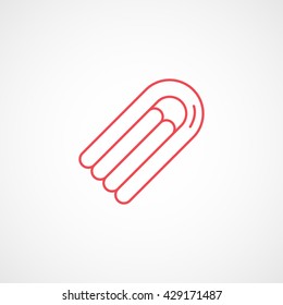 Floating Air Mattress Red Icon On White Background