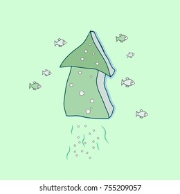 Floating up arrow. Up web icon. Vector illustration isolated on white background
