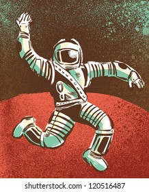 Floating Astronaut on Mars