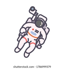 Floating astronaut in outer space