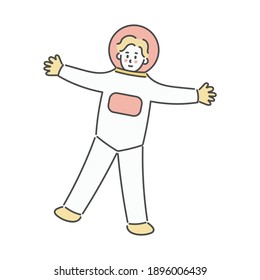 Astronauta flotante en el espacio