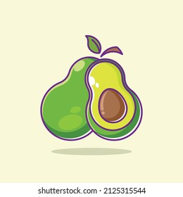 Diseño flotante de dibujos animados en sectores de aguacate