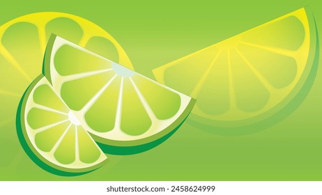 Floating background image of Lemon slices.Applicable for advertising. Vector illustration.