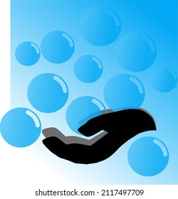 Floating-Ballon-Kollektion Illustration.blaues Hintergrund-Symbol
