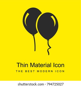 Floating balloons bright yellow material minimal icon or logo design