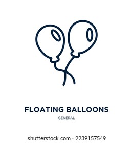 floating balloons icon from general collection. Thin linear floating balloons, float, fly outline icon isolated on white background. Line vector floating balloons sign, symbol for web and mobile