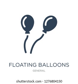 floating balloons icon vector on white background, floating balloons trendy filled icons from General collection, floating balloons vector illustration