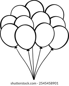 Globos flotantes Line Art con diseño limpio y simple