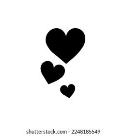 floating black hearts icon. vector illustration black silhouette hearts.