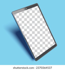 Floating Black Tablet Mockup on a Blue Background