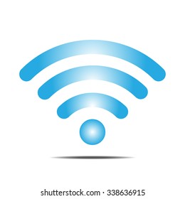 Floating blue wifi icon vector illustration