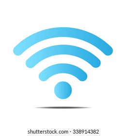 Floating blue wifi icon vector illustration