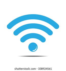 Floating blue wifi icon vector illustration