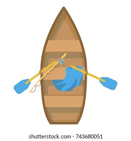 Floating boat icon. Cartoon illustration of floating boat vector icon for web