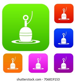 Floating bobber set icon in different colors isolated vector illustration. Premium collection