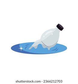 Vector de botella flotante pegatinas coloridas Icono Icono Ilustración de diseño. Archivo EPS 10
