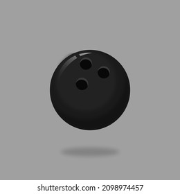 Floating bowling ball icon illustration. Sport icon concept isolated vector.