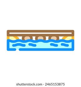 floating bridge color icon vector. floating bridge sign. isolated symbol illustration
