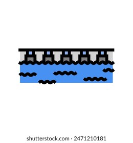 Vector de color de puente flotante. símbolo de puente flotante. ilustración de símbolo aislado