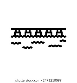 floating bridge line icon vector. floating bridge sign. isolated contour symbol black illustration