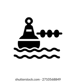 Icono de marcador de boya flotante aislado sobre fondo blanco