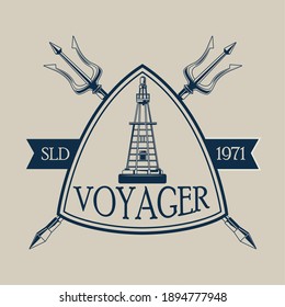 floating buoy nautical gray emblem vector illustration design