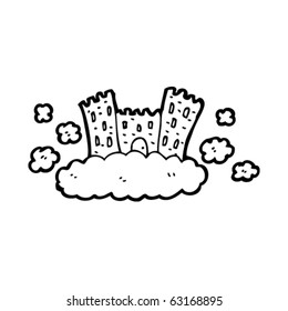 floating castle on cloud cartoon